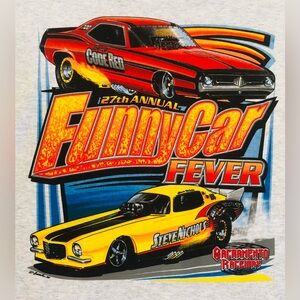 Y2K Hot Rod Racing Sweatshirt Double Sided Graphics ￼70’s Dodge & Camero